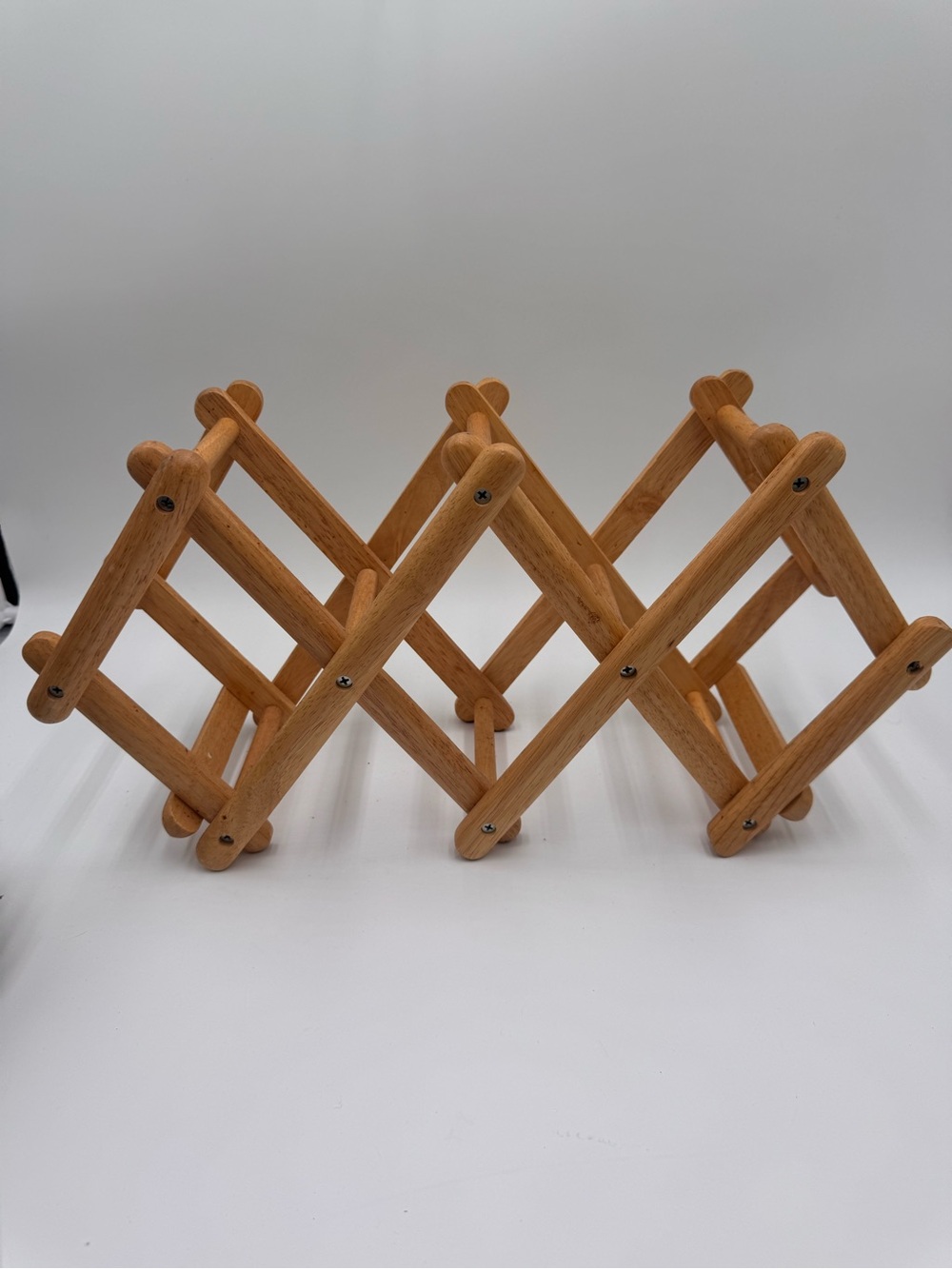 Wooden Accordion Wall Display Shelf - Natural Oak